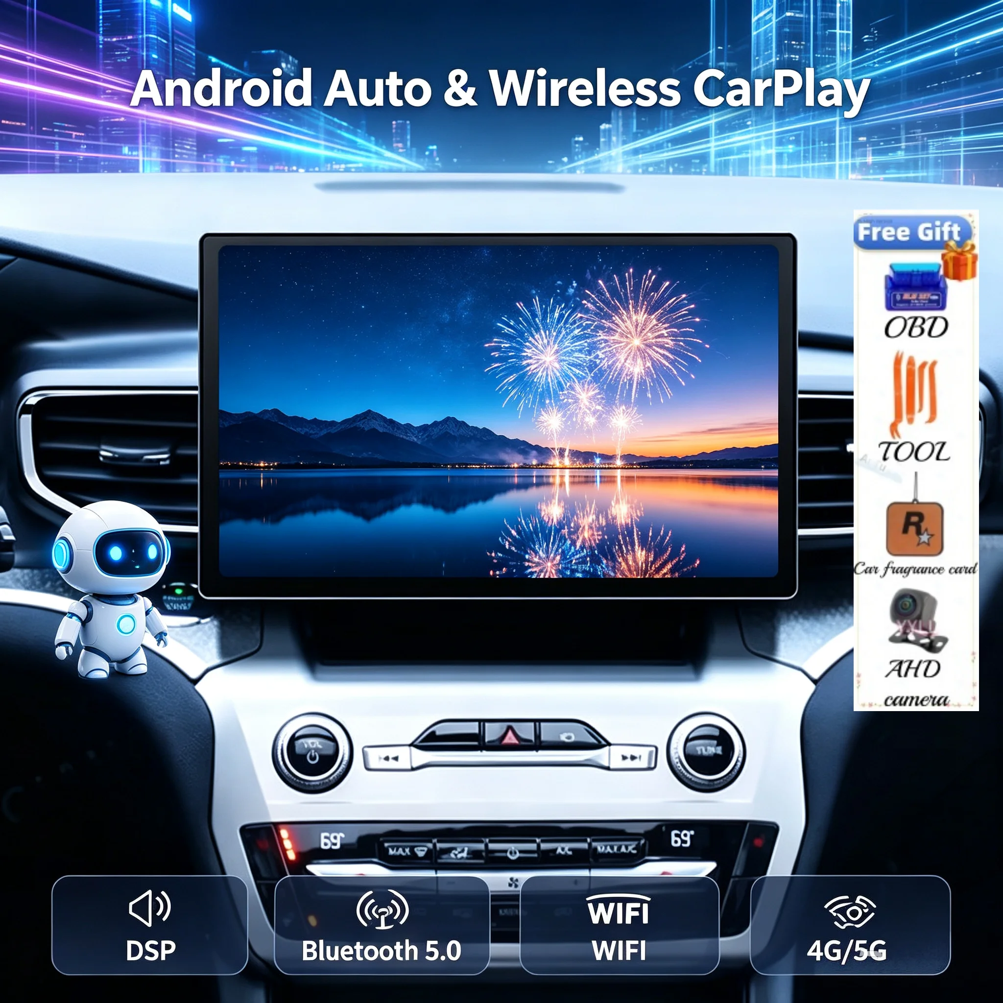 J 12.5 Inch Android 14 Screen Car Stereo Radio For Ford Explorer 2021 2022 - 2025 Auto Multimedia Player Carplay GPS Navigation
