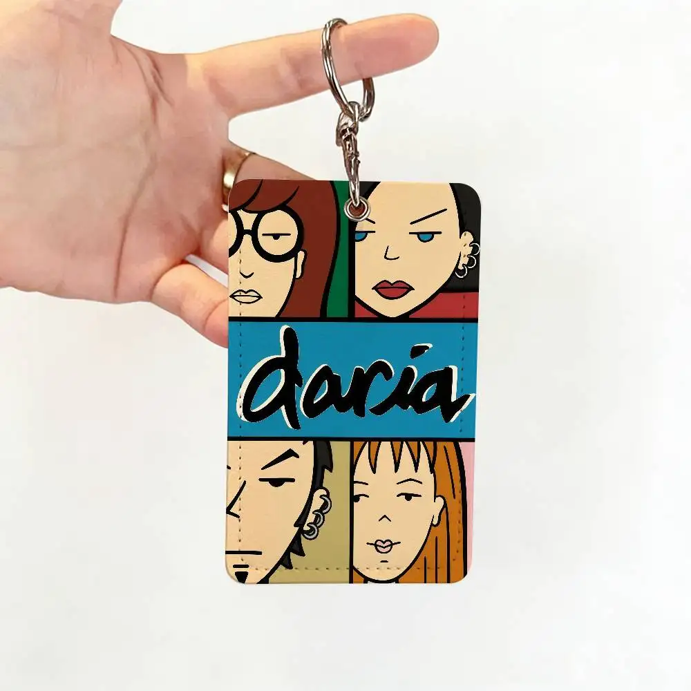 Cartoon D-Daria Morgendorffer School rectangular keychain Bus house access card protective cover PU leather ID Best sellers