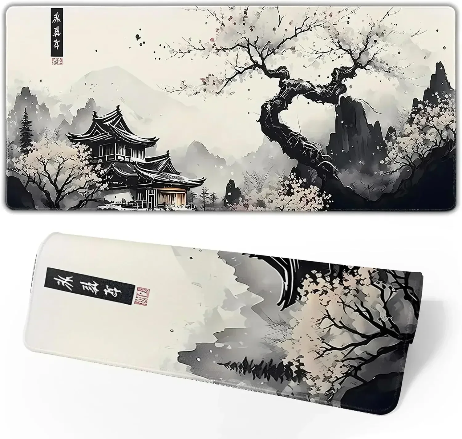 

White Black Mouse Pad XXL Gaming Computer Mausepad Big Art Deskmat Playmat Laptop Office Accessories Carpet Non-Slip Mat 900x400