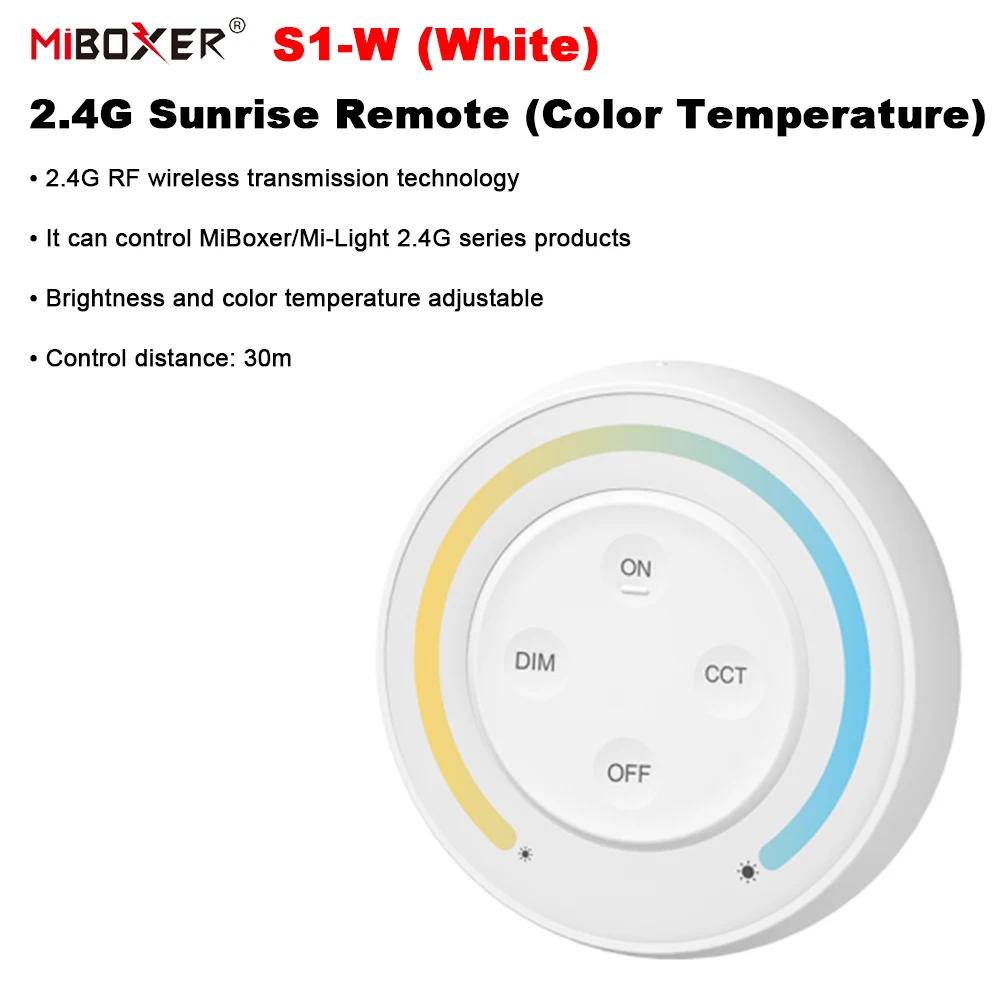Miboxer S1-B S1-W 2.4Ghz Led Controller Zonsopgang Afstandsbediening Regenboog Afstandsbediening Voor Cct Kleurtemperatuur Dual Wit Controller/Licht