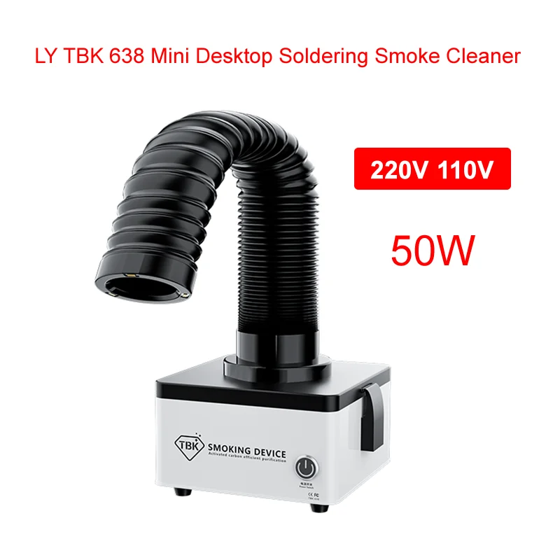 LY TBK 638 Mini Desktop Soldering Smoke Cleaner Smoke Dust Purifier Fume Extractor 220V 110V Smoking Absorber Filter Instrument