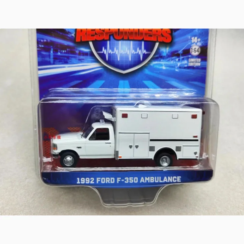 GreenLight 1:64 مقياس 1992 فورد F-350 سيارة إسعاف سبيكة محاكاة نموذج سيارة معدنية الكلاسيكية الكبار هدية تذكارية عرض ثابت