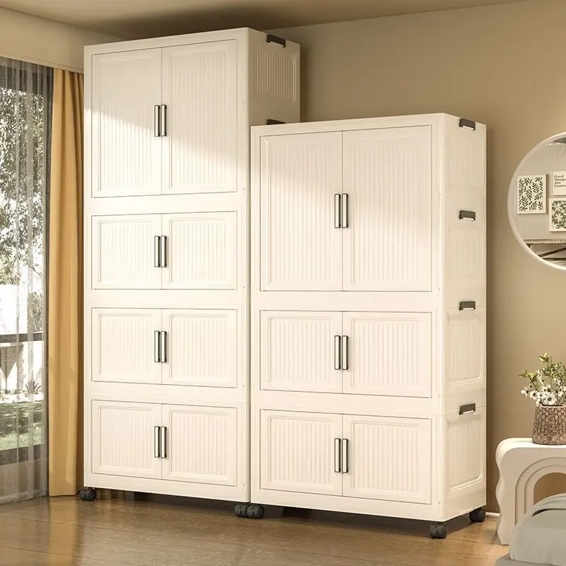 Thickened Folding Wardrobe for Bedroom Clothes Storage Closet for Rental Apartments Snack Organizer Multi-Tier Clutter