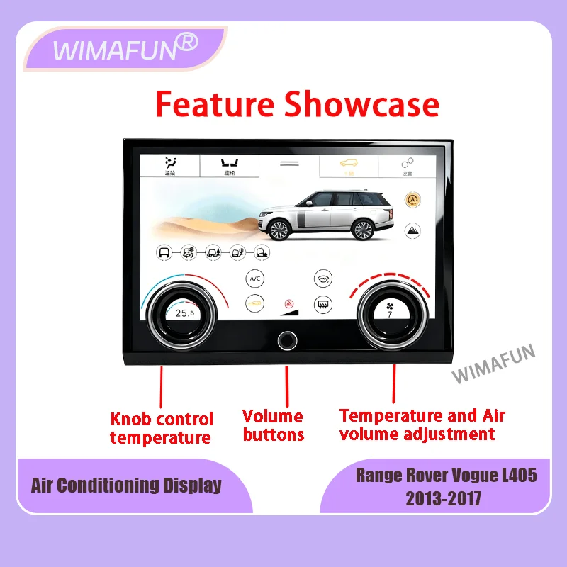 WIMAFU 10.1 Inc Touch Control Panel for Range Rover Vogue L405/Sport L494 2013-2017 Climate Control Screen with Air Conditioning