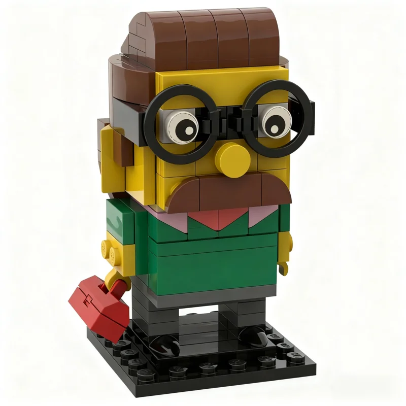 133pcs MOC BrickHeadz Ned Flanders Simpsons Model Building Blocks Christmas Gift Construction Toy Assemble Creative Birthday