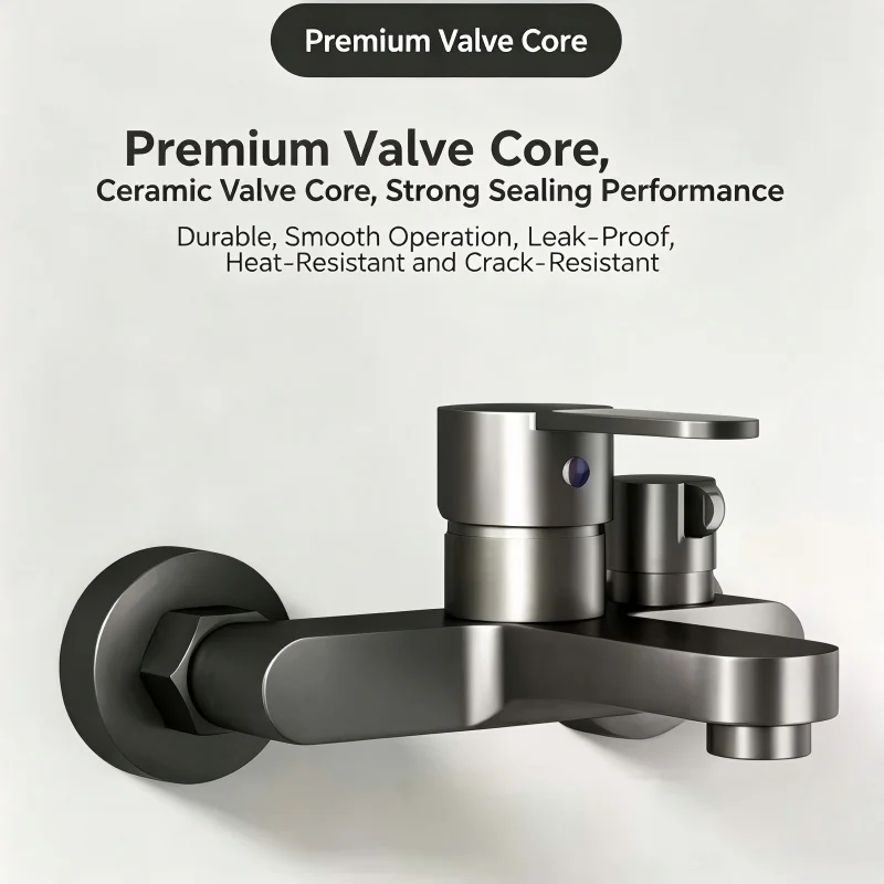Thermostatic Shower Mixer Valve 3-Way Diverter Universal Wall Mounted Bathroom Bath Shower Faucet Set Zinc Alloy Anti-Scald Temp