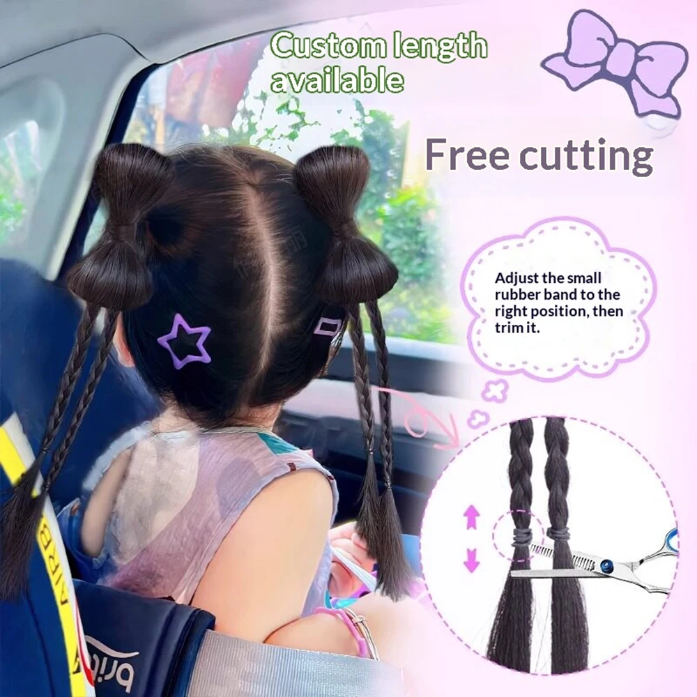 2 Pcs Bow Claw Clip Braided Ponytail Synthetic Hair Heat Resistant Fashion Hair Accessories for Women Daily Styling image 5