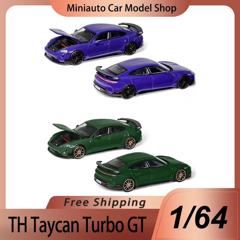 Preventa de Tendencias Hobby, Modelo a Escala 1:64 de Porsche Taycan Turbo GT, Porsche 911 de Carreras, Auto de Aleación en Miniatura, Exhibición Limitada, Modelo Fundido a Presión