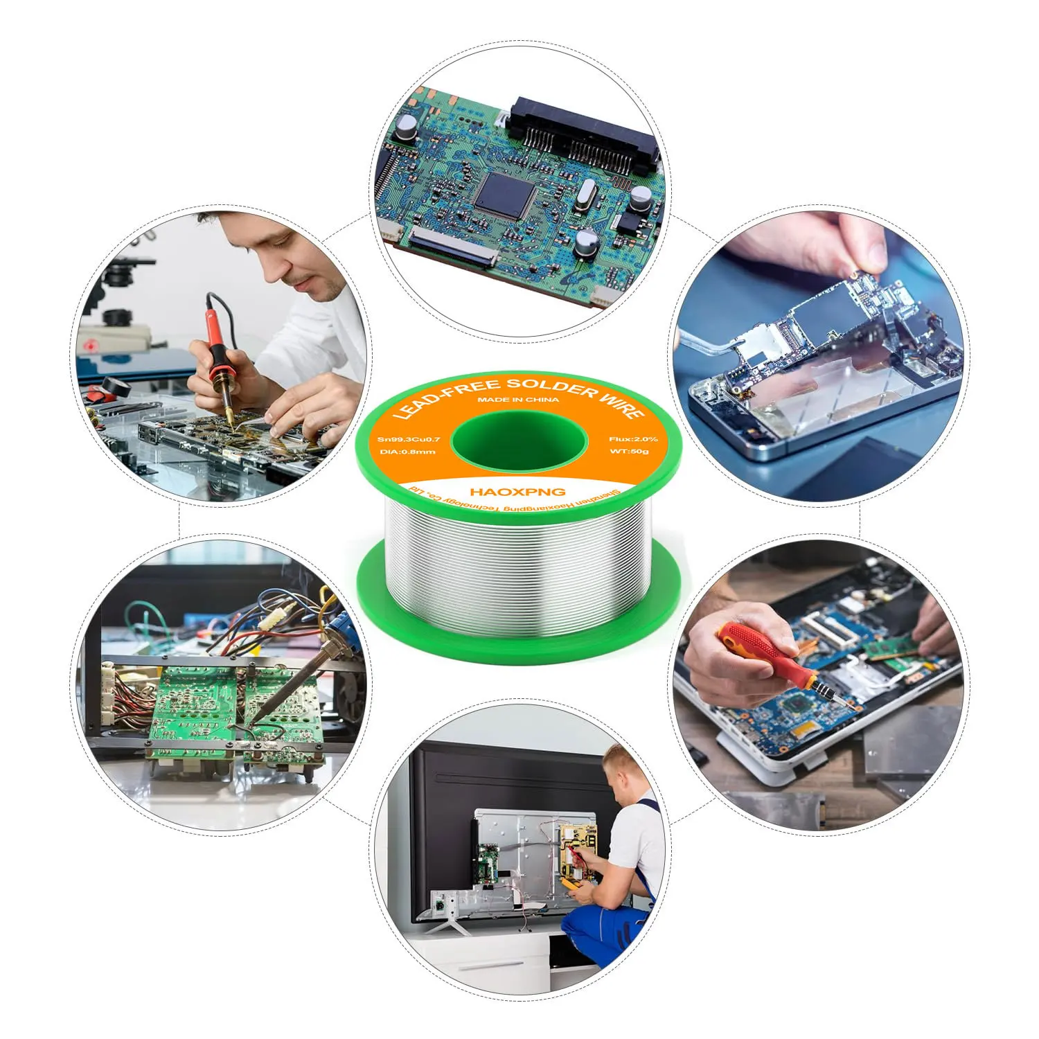 سلك لحام ذو درجة حرارة منخفضة خالي من الرصاص سلك لحام من القصدير نقطة انصهار منخفضة 217 درجة سلك لحام Sn99.3cu0.7 #3