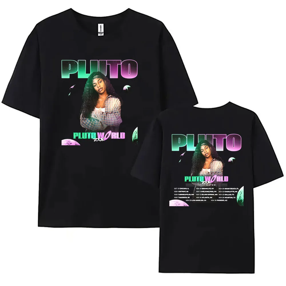 

PLUTO WORLD Tour 2025 T-shirt Loose Casual Singer Graphic Tshirts Cotton Fashion Women Men Tee-shirt Streetwear Print Clothing