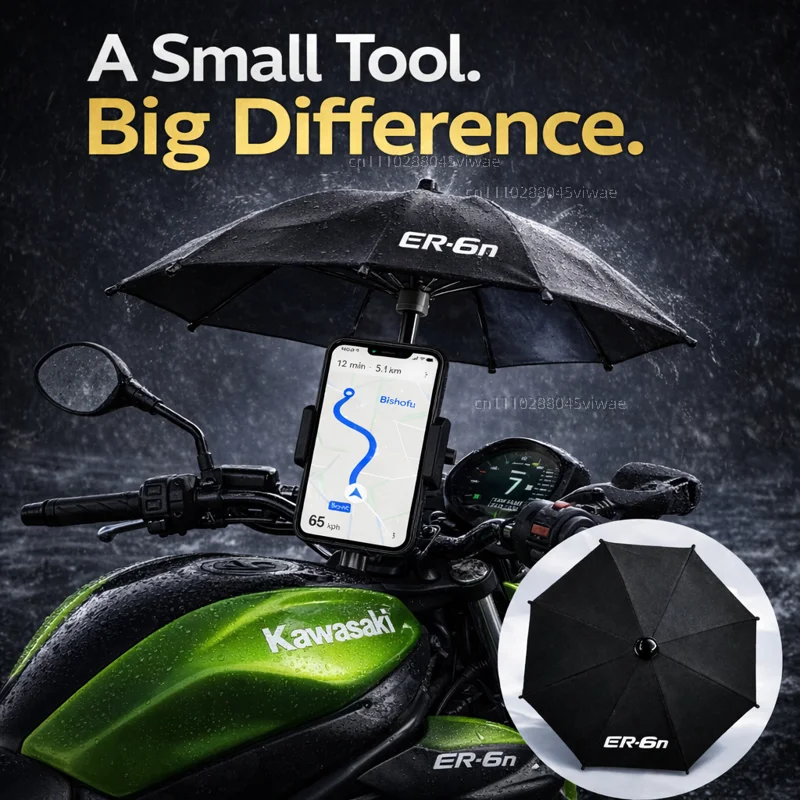 

Держатель для телефона и зонта для мотоцикла Kawasaki ER6N, водонепроницаемый, солнцезащитный, антибликовый, дождезащитный, крепление на руль для GPS-навигатора