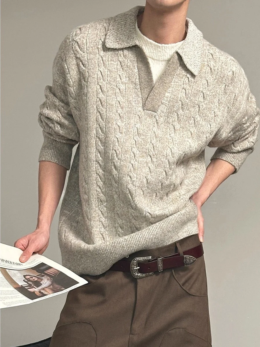 

Korean Sle Casual Long Sve Knitted Sweater for Teens Loose Fit Color Comfortable Warm Faionable Overhead Coat