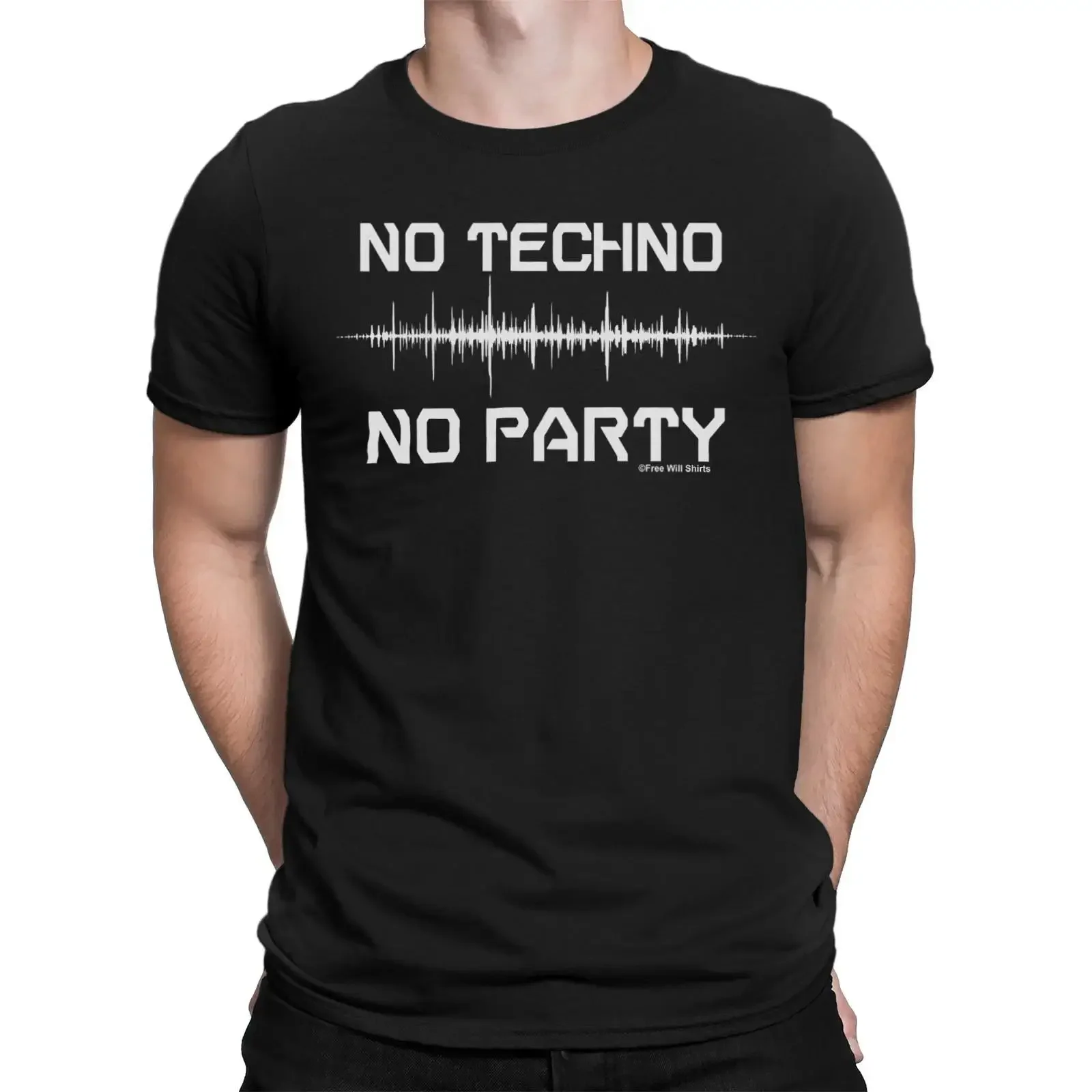 NO TECHNO PARTY Para Homem CAMISETA ORGÂNICA Música Dança Eletrônica Trance DJ EDM Eco vintage Streetwear Lavado Versátil