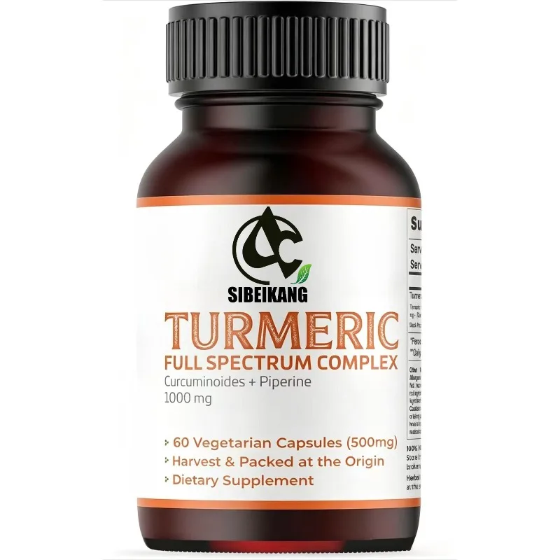 Turmeric Capsules 1000mg Containing 95% Curcumin and Piperine -60 Capsules Vegetarian Supplement