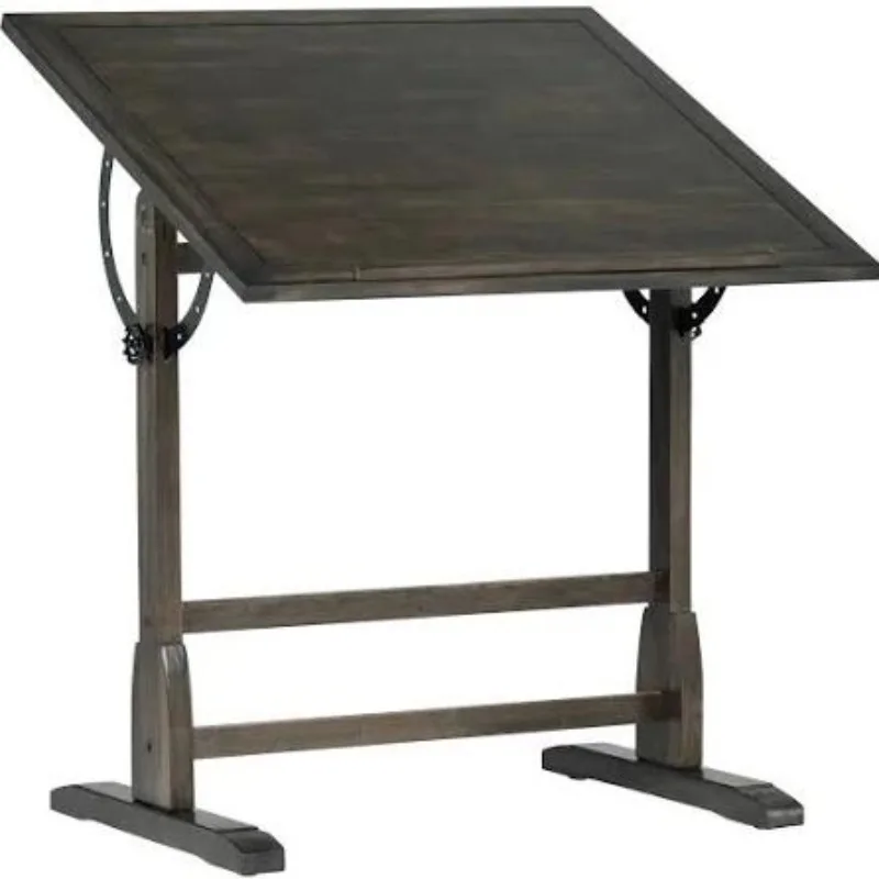 Tilting Top Solid Wood Art Work Table, American Vintage Drawing Desk, Multi-purpose Painting Stand for Designer & Artist