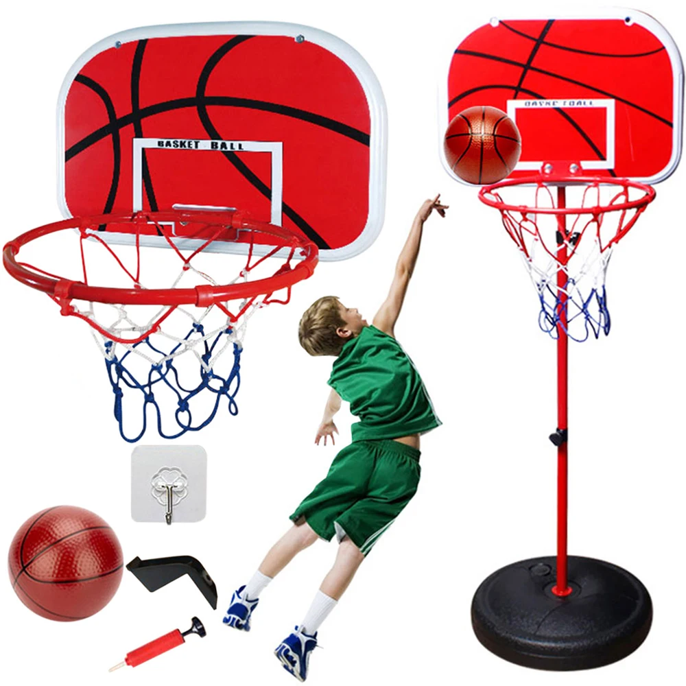 

Basketball Goals with Ball and Pump Portable Basketball Hoop Adjustable Portable Basketball Hoop Indoor Outdoor Play for Kids
