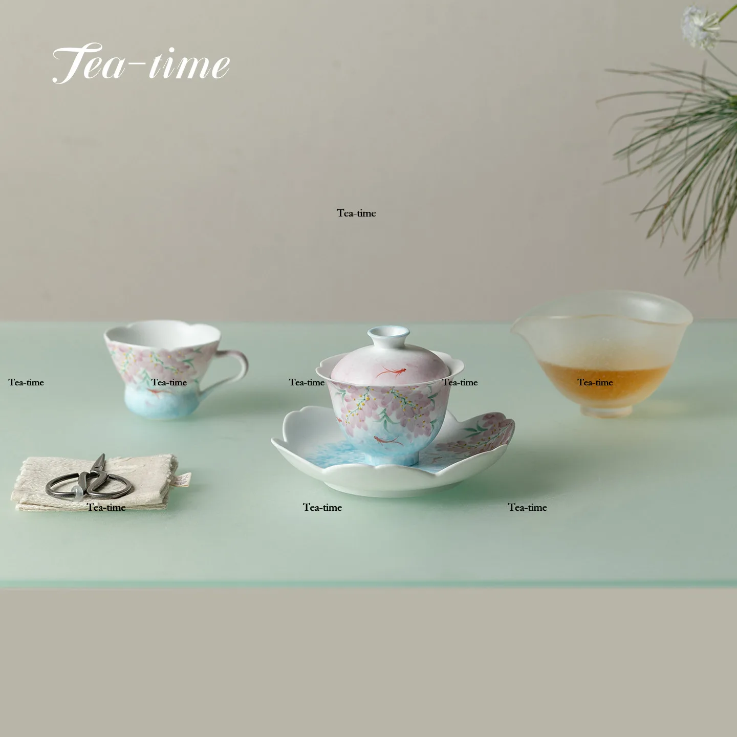 Snowflake White Ceramic Gaiwan Tea Bowl Hand-Painted Wisteria Flowers Teapot for Tea Jingdezhen Porcelain Cup for Tea Tool Puer