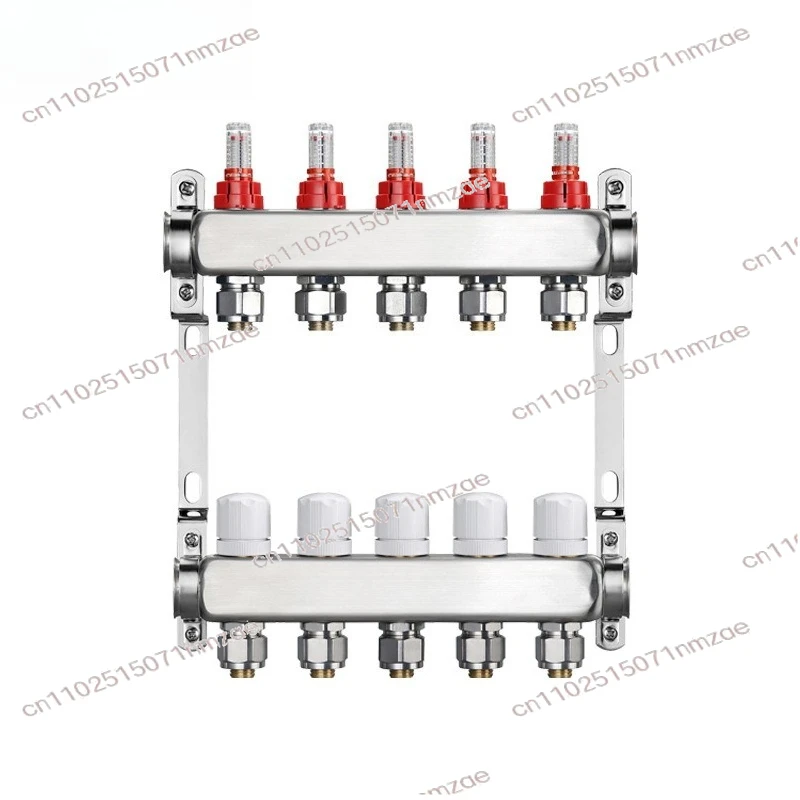 Kit Manifold Pemanas Lantai Baja Tahan Karat 304 dengan Smart Flow Meter High Flow