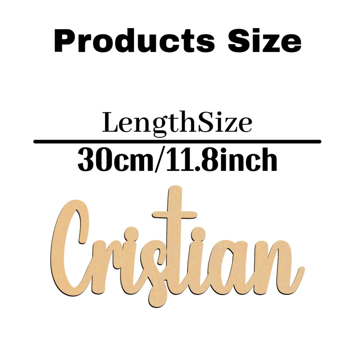 1pc NEW Cristian example Custom Text Laser-Cut Sign Wooden Plaque Wooden Decor Handcrafted with Elegant Cursive Lettering