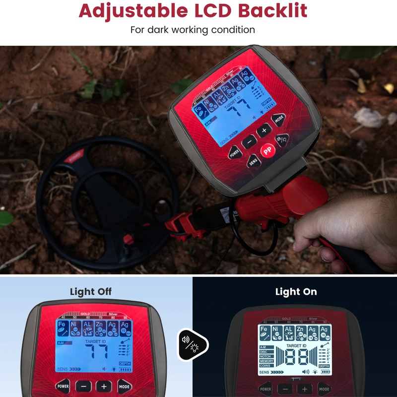 Détecteur de métaux étanche EDF, détecteur d'or, chercheur de bobine, LCD, chasseur de sagesse, poignées Ecting, détecteur de métaux de haute précision