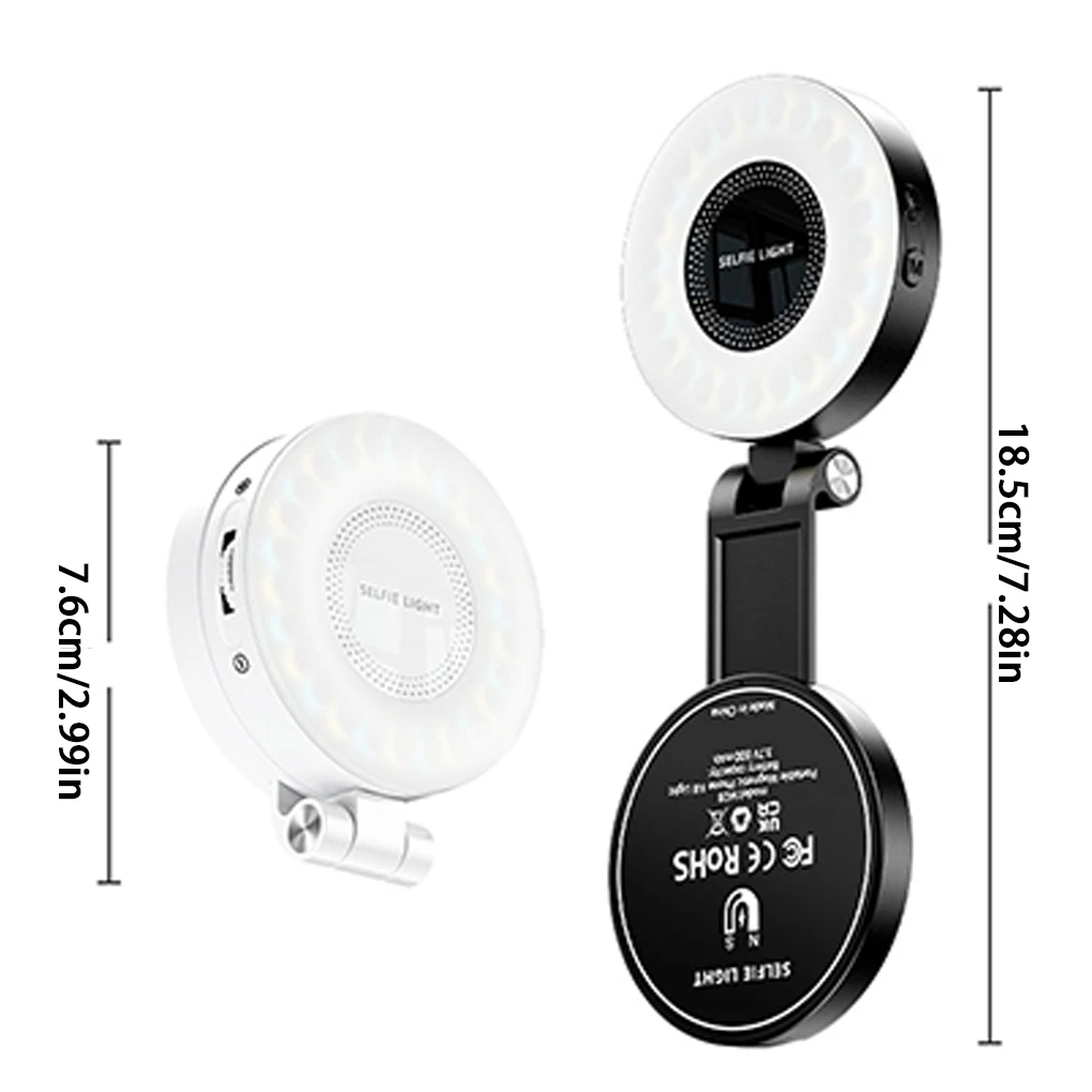 Selfie-Ringe mit einstellbarer Helligkeit, leichte Smartphone-Vlogs/Fotografie, 360-Grad-Drehung