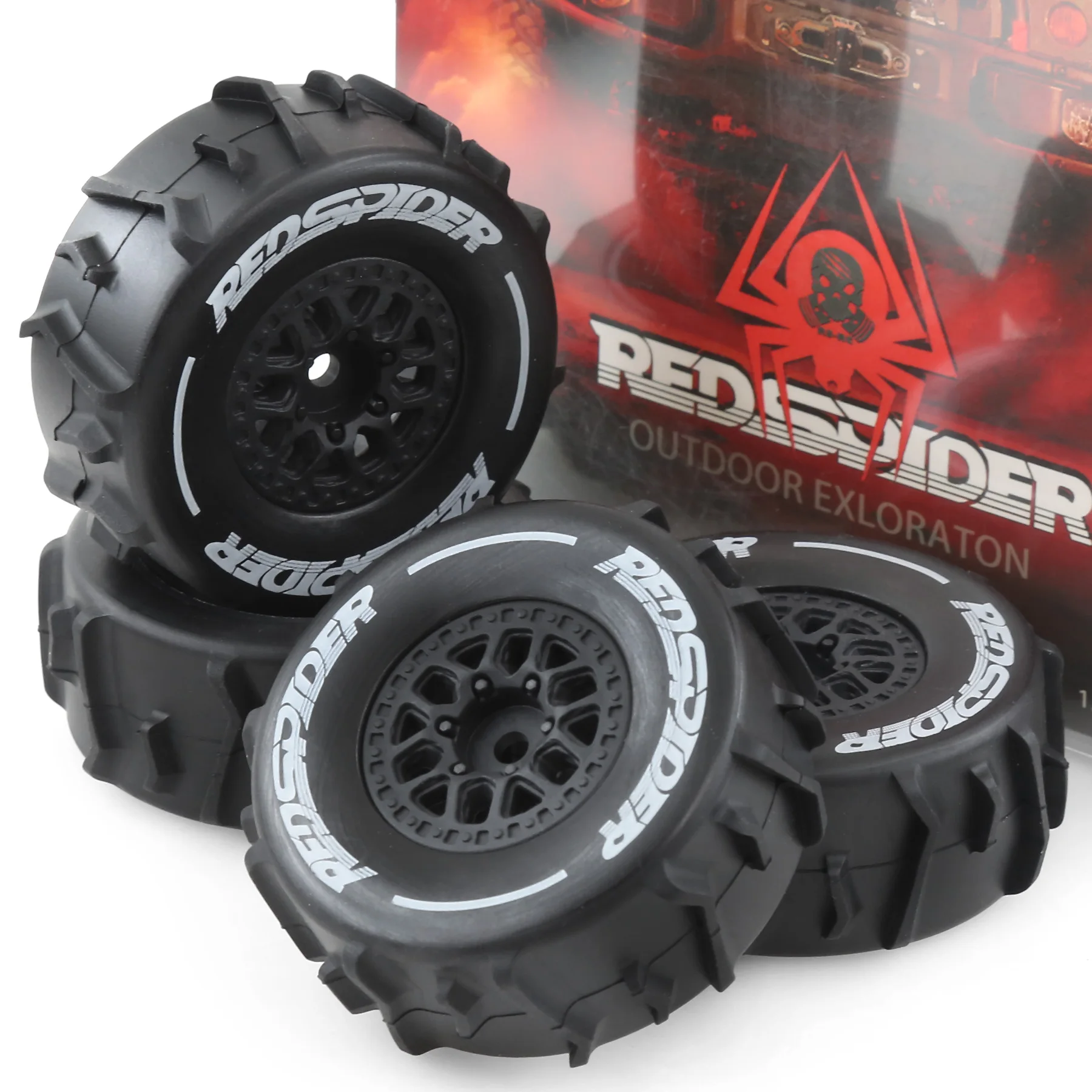 RED SPIDER 4 Pezzi 12mm Esagonale Neve e Sabbia Fango Fuoristrada Buggy Pneumatici Ruota Compatibile per WLtoys 144001 HBX 1/14 1/16 1/18 RC Auto
