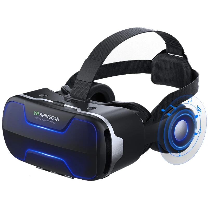 Vr shinecon 3d casque viar proteção para os olhos óculos 3d realidade virtual fone de ouvido capacete óculos aprimorados lente do telefone móvel 3d glasse