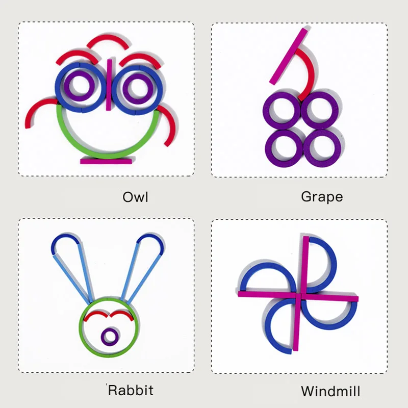 العصي الخشبية الإبداعية والخواتم صندوق حديد لغز الذكاء المنطق التفكير لعبة مونتيسوري ألعاب تعليمية مبكرة للأطفال