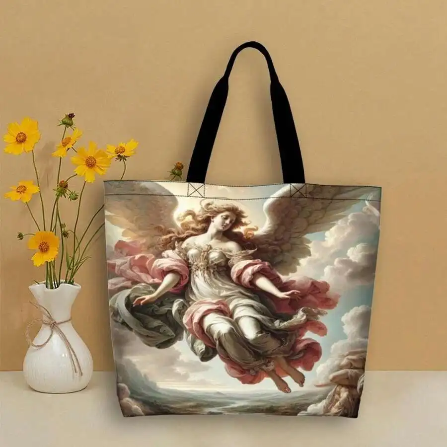 

Angelcore Aesthetic Tote Bag Renaissance Art Inspired Divine Feminine Romantic Shopping Travel Bag