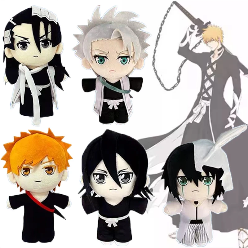 Anime BLEACH Plush Toys Kurosaki Ichigo Kuchiki Rukia Kuchiki Byakuya Ichimaru Gin Cosplay Plushies Doll Stuffed Figure 20cm