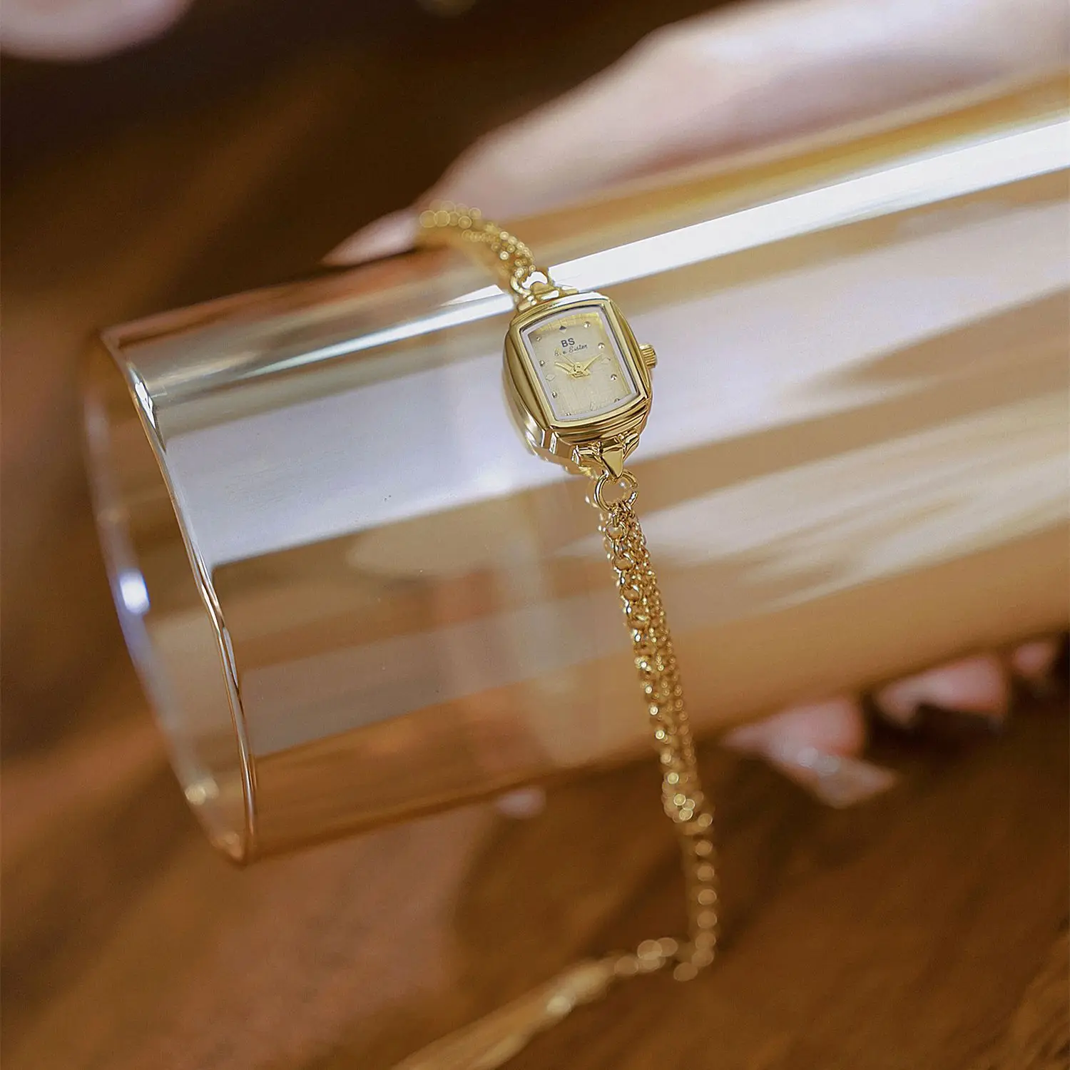 Reloj dorado de lujo Para Mujer, pulsera de cristal informal, reloj de cuarzo, regalo creativo de marca superior, Relojes Para Mujer