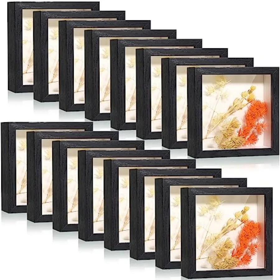 Paquete de 16 marcos de exhibición Shadow Box para fotos, ramos de boda, manualidades de profesores, fotos, entradas, medallas del Día de la Madre, DIY