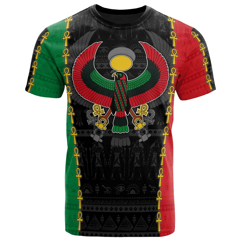 Ancient Egypt Totem Pattern T-shirt Summer African 3D Printed T Shirts For Men Casual Crew Neck Tees Tops Loose Short Sleeves