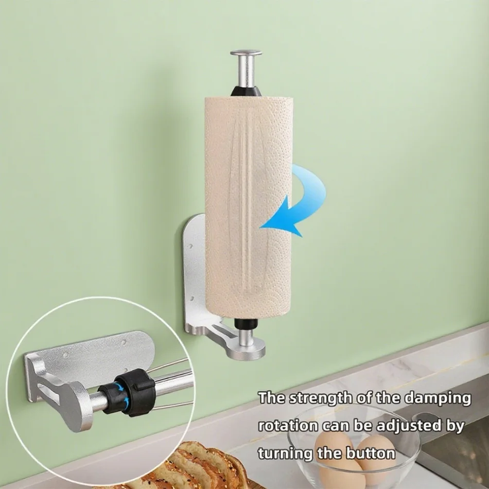 

Damping Stand Paper Holder Adhesive Matte Sliver Black Rose Gold Kitchen Bathroom Paper Towel Roll Shelf Tissue Hanger Aluminum