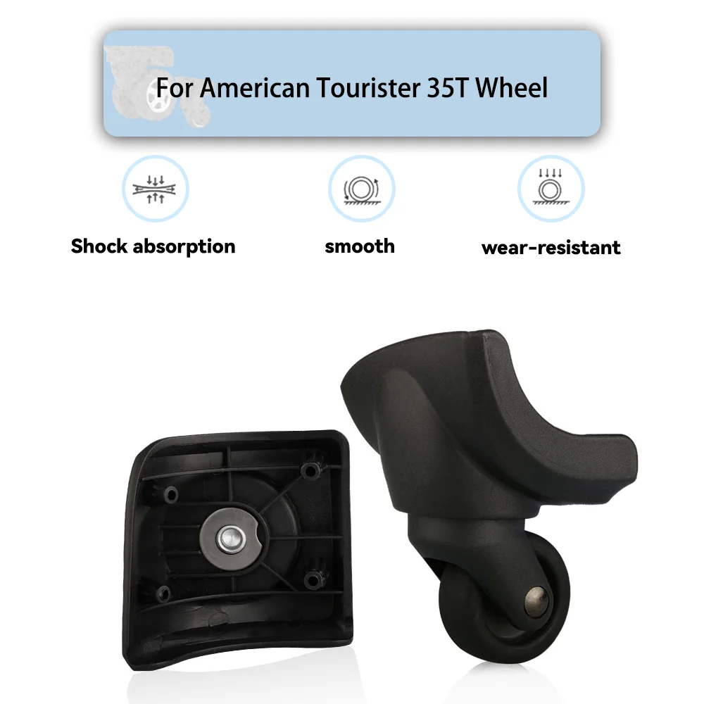 

For American Tourister 35T Universal Wheel Black Replacement Suitcase Silent Smooth Shock Absorbing Rotating Accessories Wheels