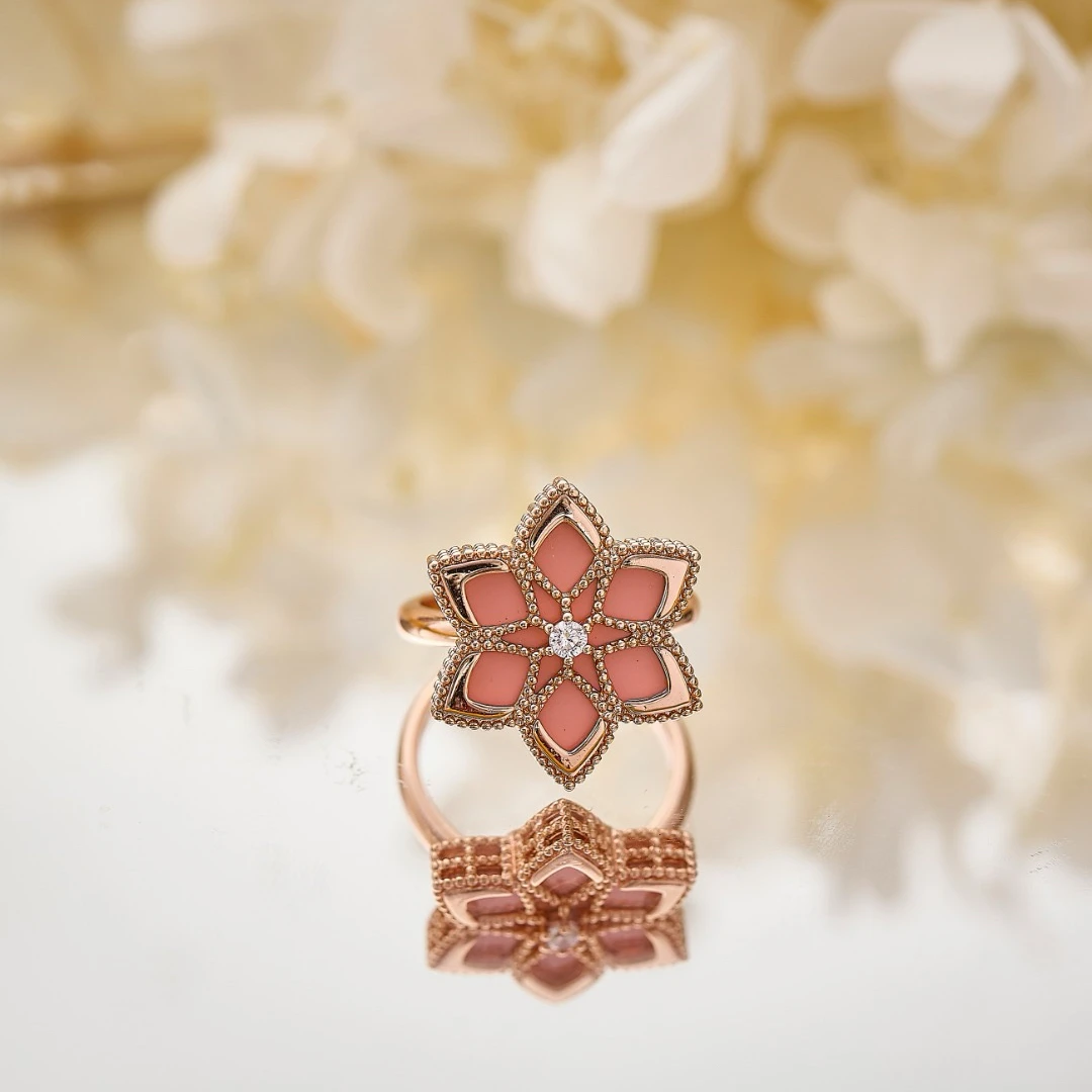 AY Fashion Charming Zirconia Luxury Jewelry Flower Necklace Earrings Ring For Women Dating Party Evening Dress Jewelry Set