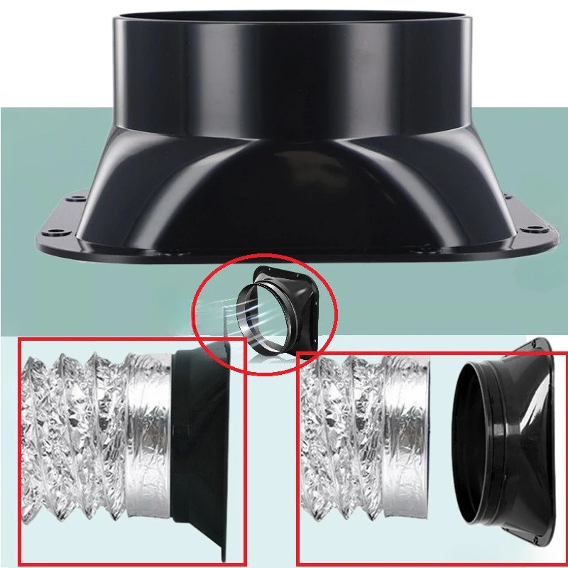 

Черный настенный фланец из АБС-пластика, вентиляционный канал, соединитель шланга вентилятора для кухонной вытяжки, соединительная вытяжная труба