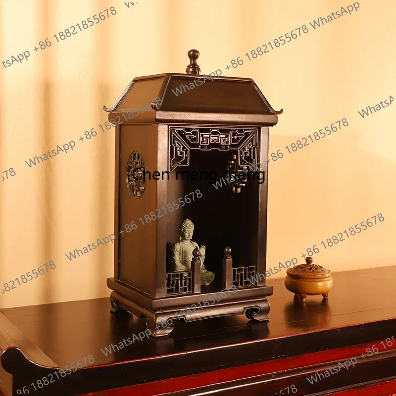zS173zq1New Chinese-style solid wood Buddhist niche cabinet can be hung on the wall, incense table, shrine temple hall offering