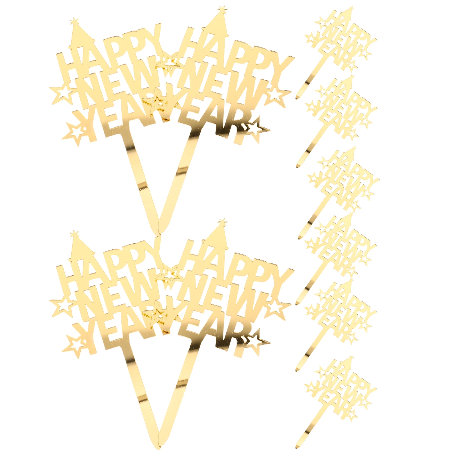 

10 Pcs Dessert Decoration Inserts 2024 Reusable Cupcake Toppers Party Cake Toppers Dessert Ornament Cake Decorations