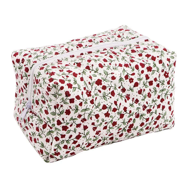 Portable Fresh Floral Cloth Makeup Storage Bag Travel Cosmetics Storage Bag Toiletries Cosmetics Cotton Cloth Storage Bag