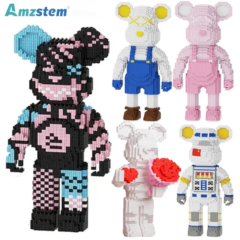 Cartoon Violent Bear Micro Building Blocks DIY Fashion Bearbrick