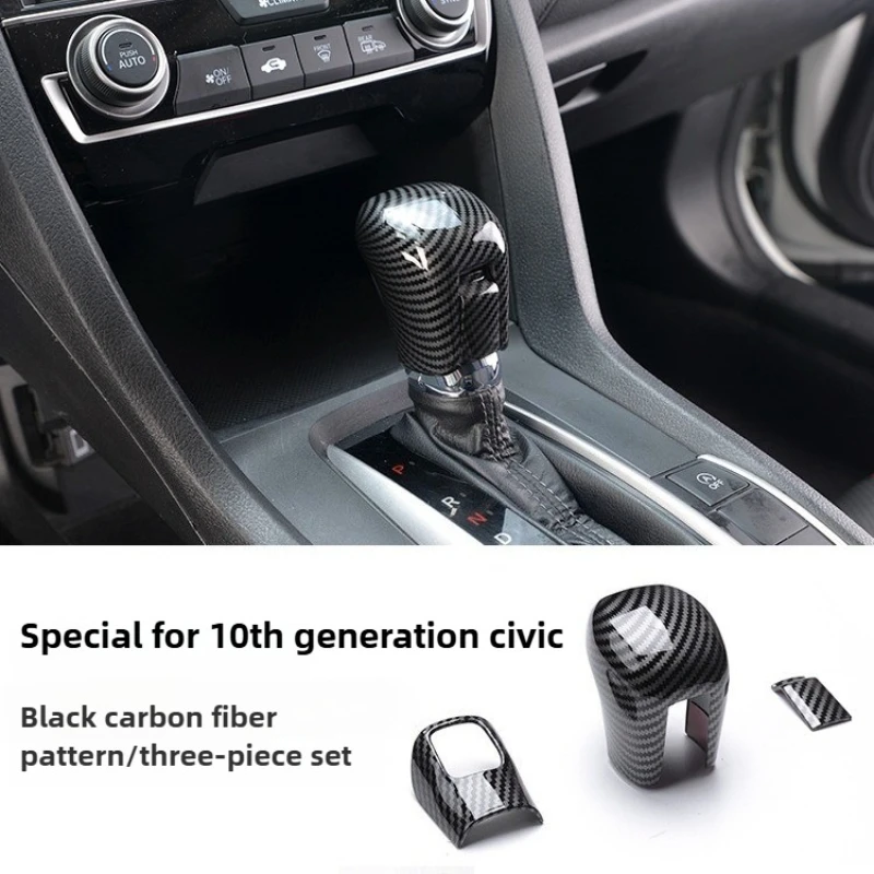 

Carbon Fiber Exterior Shift Knob Head Cover For Honda Civic 10th Generation 2016 - 2021 Gear Head Shift Knob Handle