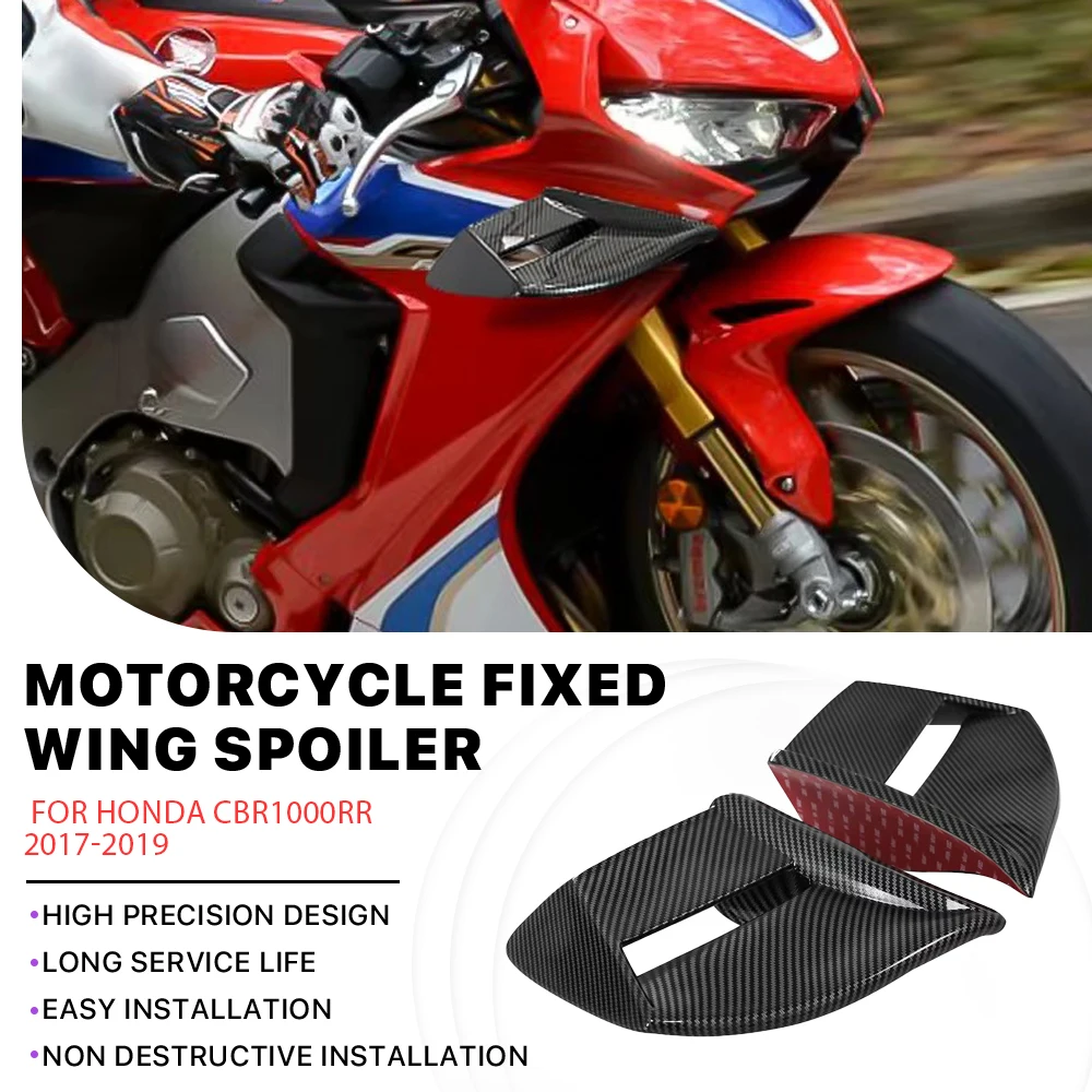 

Motorcycle Fixed Wind Wing for Honda CBR1000RR wing CBR 1000RR 2017-2019 ABS Carbon Fiber Aerodynamic Winglet Spoiler Fairing