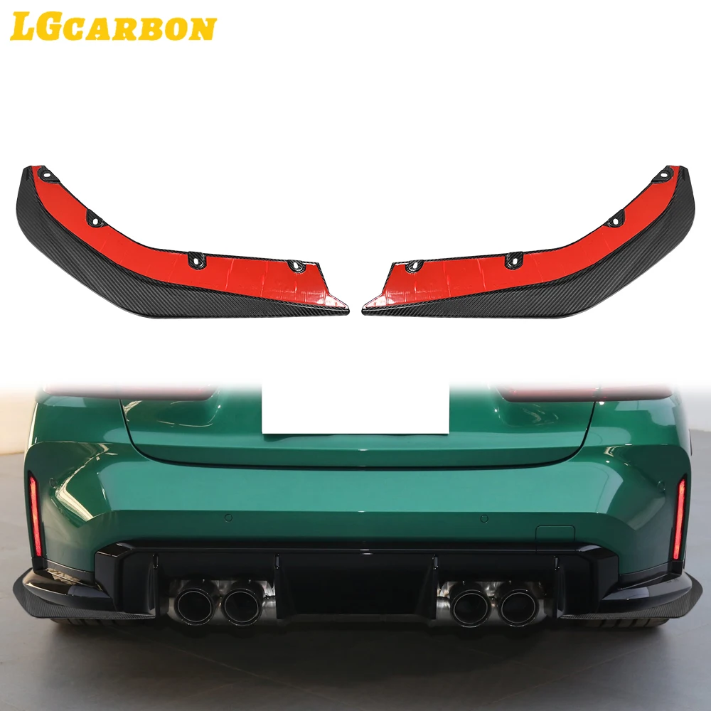 LGcarbon For BMW G80 M3 2021-2024 Dry Carbon Fiber Car Accessories Rear Bumper Corner Splitter Canards