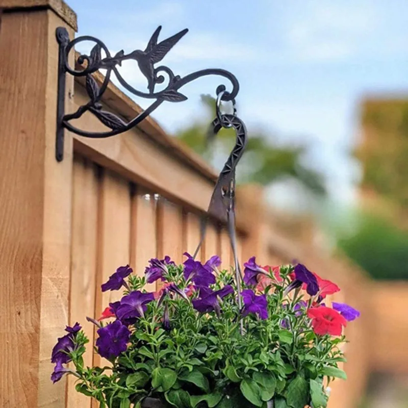 

Hanging Plant Hook Hummingbird Cast Iron Decorative Flower Basket Wall Hanging Hooks Bracket Hanger For Indoor Outdoor Plants