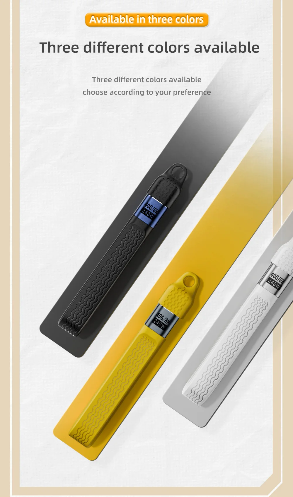 240 واط 40 جيجابت في الثانية USB4 قصيرة USB C إلى USB C كابل شحن سريع نوع C نقل البيانات 8K شحن البيانات تمديد كابل المفاتيح كابل