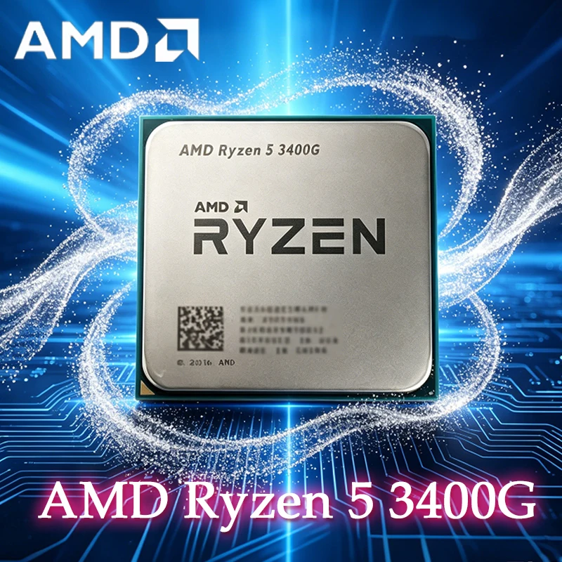 

AMD Ryzen 5 3400G R5 3400G 3.7GHz Quad-Core Eight-Thread 65W CPU Processor YD3400C5M4MFH Socket AM4 Loose Pieces