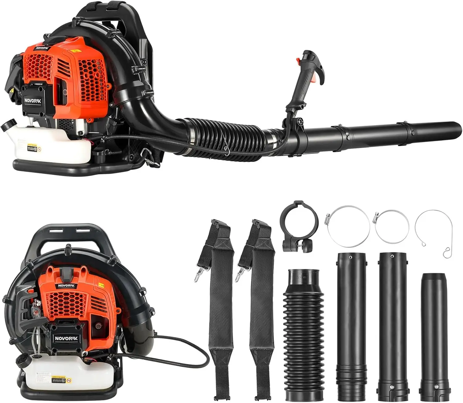 

52cc Gas Backpack Leaf Blower, 2.1 HP Engine, High-Velocity 570 CFM, 250 MPH, Ergonomic Design, Low Vibration, and Cruise Contro
