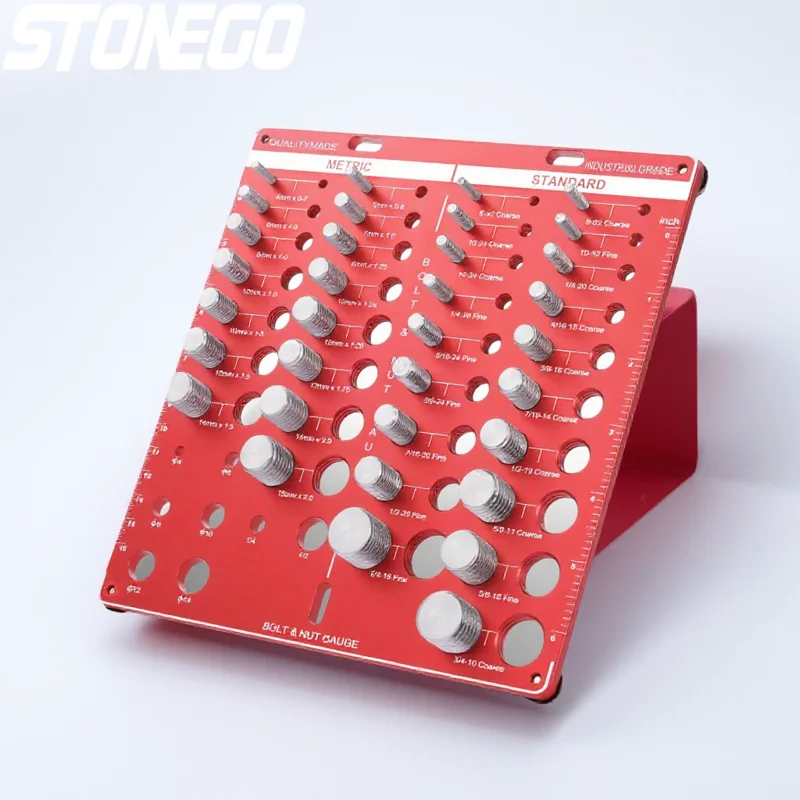 

42pcs Nut Bolt Thread Checker Set 19 Standard 15 Metric Sizes #6 to 3/4 4mm to 16mm Thread Gauge