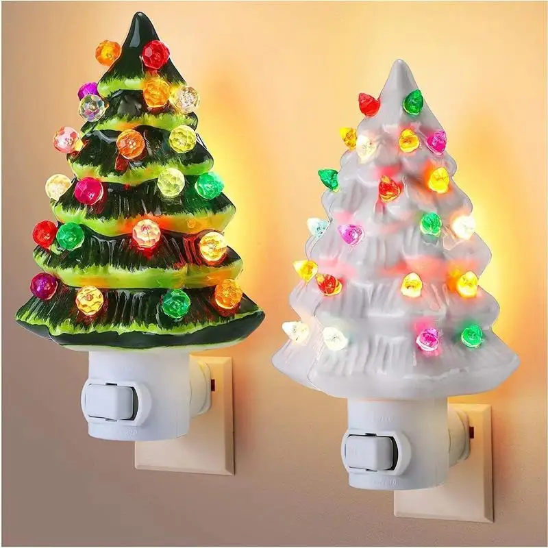 Christmas Tree Night Lamp Electric US Plug LED For Halloween Christmas Room Decoration Cute Children\'s Night Light Holiday Gifts